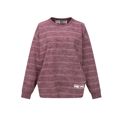 ALL BEINGS2026SS春季新品设计感休闲 蜡染洗水条纹抽褶长袖T恤