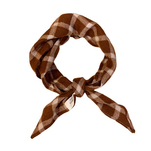 美拉德复古格子软糯围巾女秋冬保暖装饰三角巾高级感系脖领巾配饰