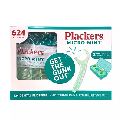plackers有货美国624个剔牙线