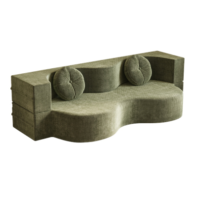 模块布艺压缩沙发床折叠小户型