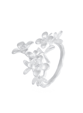 梵灵原创设计S925纯银繁花戒指