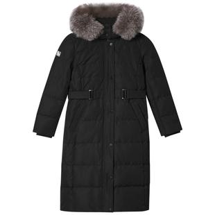 诗篇专选狐狸毛领连帽弹力司马克腰带收腰白鸭绒羽绒服冬款