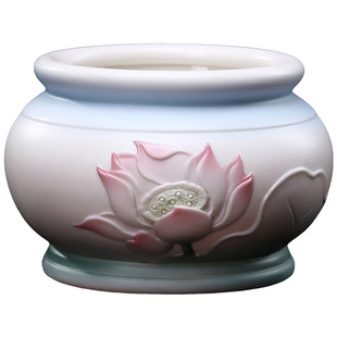 陶瓷莲花香炉家供奉线香竹签香香炉大号佛堂供桌佛具供奉用品摆件