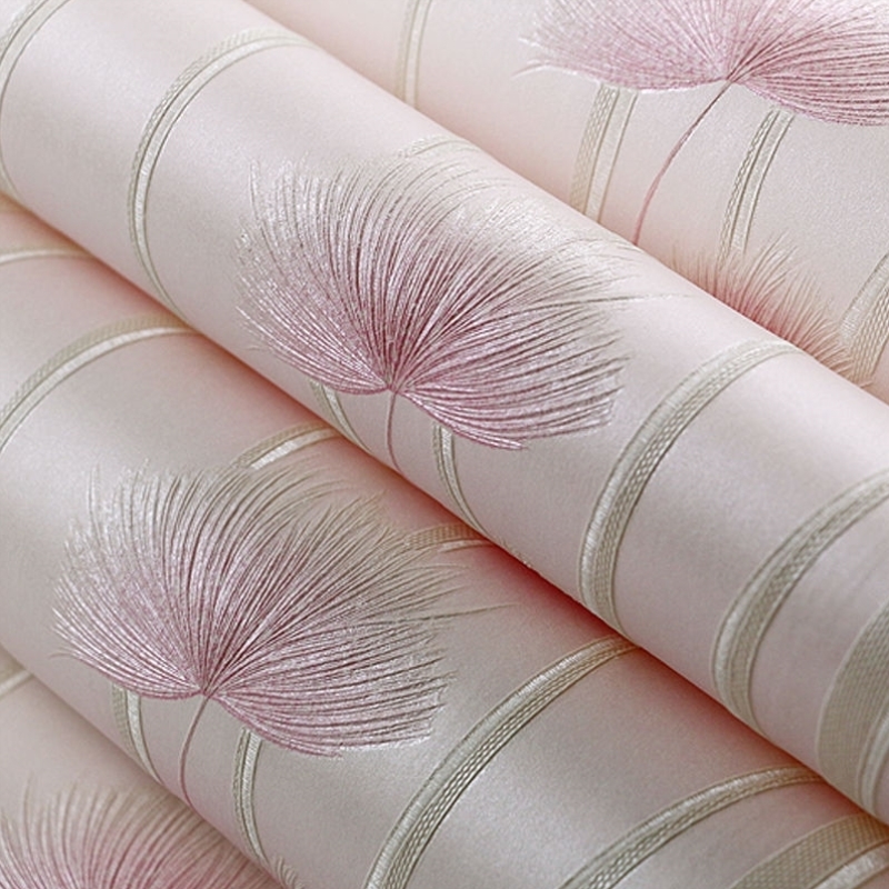 非自粘9.5米长4d精压浮雕立体无纺布卧室客厅婚房公主房墙纸壁纸
