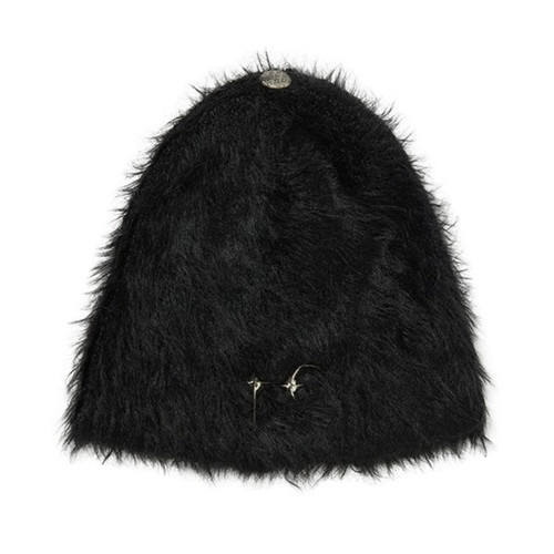 Thug Club 24fw 金属星月logo海马毛毛绒针织冷帽保暖套头帽韩国