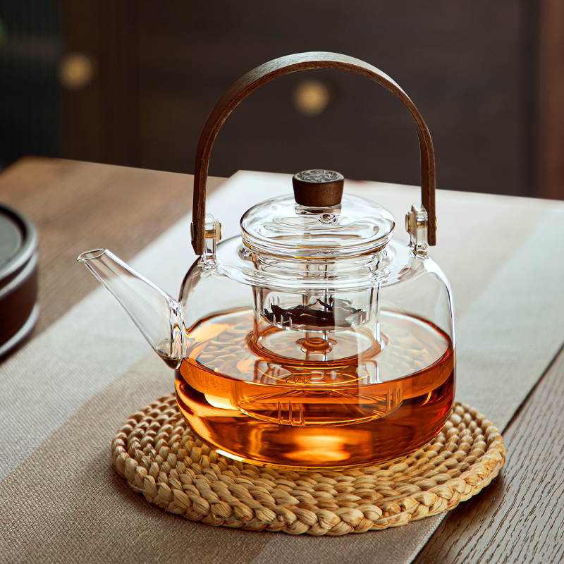 大容量煮茶壶耐高温玻璃泡茶壶新款蒸煮一体提梁单壶电陶炉烧水壶