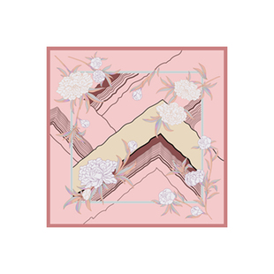 宝石蝶春秋双面桑蚕丝披肩碧桃小院女生日礼物真丝丝巾围巾送礼盒