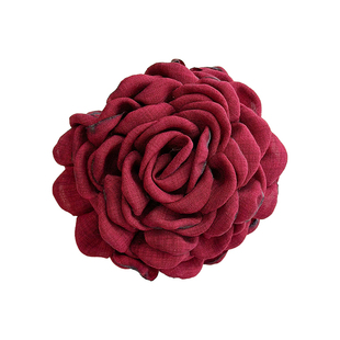 caro同款安可拉红色干枯玫瑰花朵抓夹大号女气质2025新款鲨鱼夹