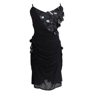 拉丁舞表演服吊带露背大亮片连衣裙设计感艺考级女童舞蹈演出服