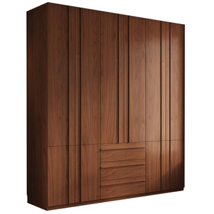 广东佛山工厂定制2025新款中式全实木衣柜原木橡木四五门家用卧室