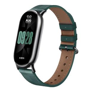 适用小米手环10表带8/NFC官方9同款真皮表带运动8pro智能手环八代男生女生腕带夏天绿色手链柔软亲肤配件