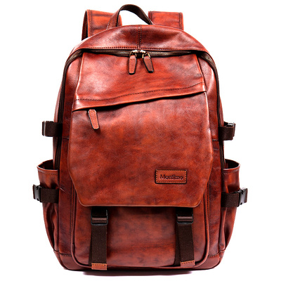 慢时光手工牛皮背包旅行双肩包