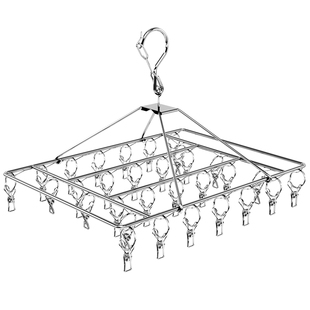 304不锈钢衣架多夹子晒袜子衣服凉晾内衣挂钩神器婴儿多功能家用