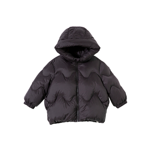 Amila女童三防白鸭绒羽绒服短款儿童宝宝加厚连帽外套小女孩冬装