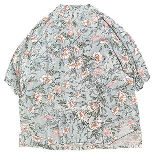 很仙的上衣防晒超仙夏无性别衬衫印花慵懒风又a又飒衬衣垂感花ins