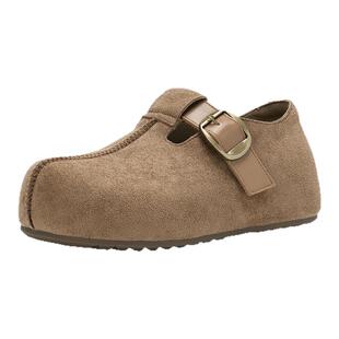 依思q厚底吐司勃肯鞋2026新款春爆款复古内增高全包女鞋博肯单鞋