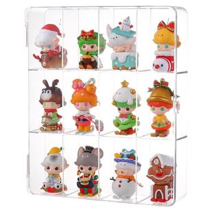 盲盒收纳展示架挂墙手办展示柜泡泡玛特萌粒收纳盒透明壁挂展示盒