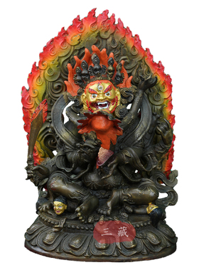 纯铜四臂玛哈嘎啦佛像藏传护法