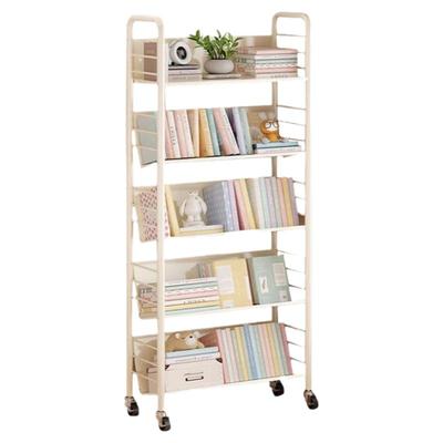 书架落地置物架立式可移动带轮儿