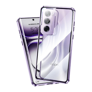 适用于opporeno12pro手机壳新款reno12磁吸双面玻璃保护套reno12pro+曲屏全包防摔0ppo男女opopor十高端外壳