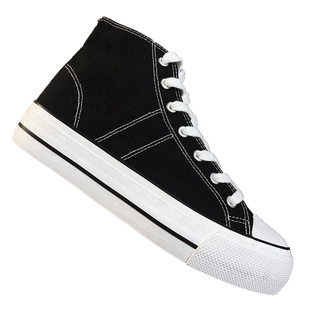 欧美订单帆布鞋高帮厚底纯色百搭平底小白鞋外贸出口经典瑕疵鞋