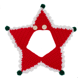 宠物猫咪狗狗兔兔新年礼物项圈节日毛线手工针织口水巾手工围脖