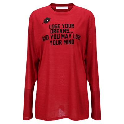 YCH字母印花休闲长袖T恤