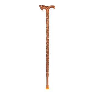 桃木拐杖实木龙头防滑老人龙拐棍老年人木棍手杖木雕一体天然原木