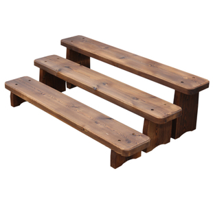 碳化实木多层阶梯花台阳台木制花架庭院花架肉肉花盆架子植物花器