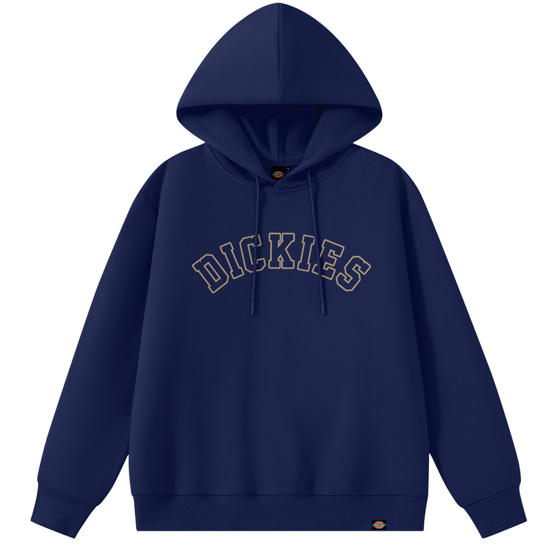 Dickies加绒连帽厚卫衣男生秋冬季宽松美式潮流重磅百搭帽衫外套A