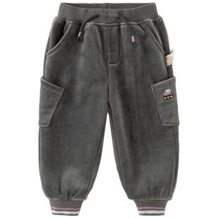 戴维贝拉儿童针织裤子2026冬装男童灯芯绒工装加绒摇粒绒长裤卫裤