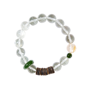 曦光里【神造】勇敢/机遇/智慧白水晶碧玉沉香天然黄水晶手链手串