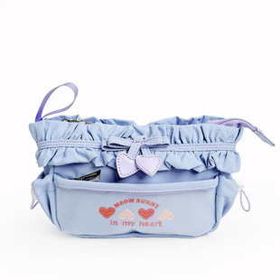 meowbunny甜心痛 笔袋高颜值ins风痛包透明可放小卡爱心刺绣笔袋大容量学生文具收纳袋2025新款可爱手拿包