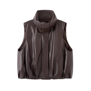 ariosee艾诺丝槿官方旗舰店2025冬装新款皮衣羽绒服马甲AR004146