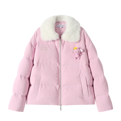 【汪苏泷丁程鑫同款】ANDREAMARTIN秋冬新款灯芯绒毛领保暖羽绒服