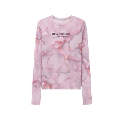 REVAN芮范设计师款幻彩蝴蝶结印花打底衣RL10801089