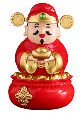 财神爷太阳能摇头汽车摆件2026年