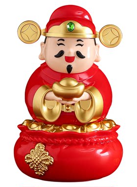 财神爷太阳能摇头汽车摆件2026年