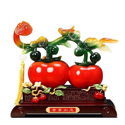 聚善缘事事如意柿子摆件乔迁礼物