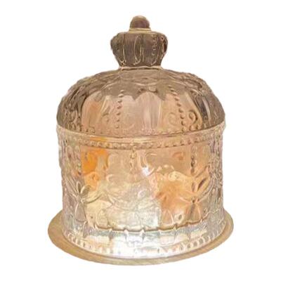 香薰蜡烛金钟罩玻璃杯扩香石收纳罐女生卧室家用小众高级发光灯座