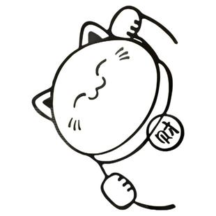 招财猫3d立体墙贴纸画过新年春节布置客厅电视背景墙面门上装饰品