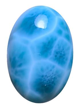 天然海纹石吊坠淡蓝色水晶男女款