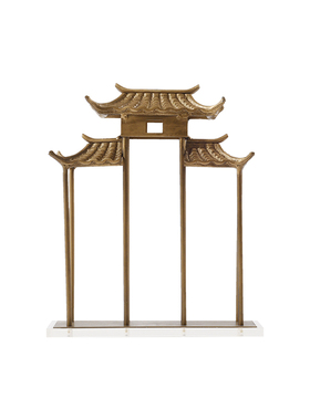 新中式风建筑金属牌坊软装饰品