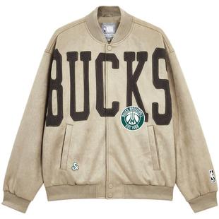 杰克琼斯男装NBA联名款雄鹿队刺绣冬季款棒球服休闲宽松夹克外套