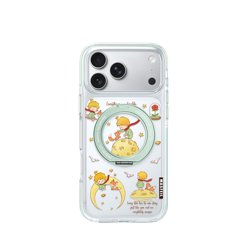 MASFEIL× 小王子星球适用iPhone17Promax手机壳新款ip15磁吸带支架Go8苹果16Pro支点套软边透明高级感13pm女