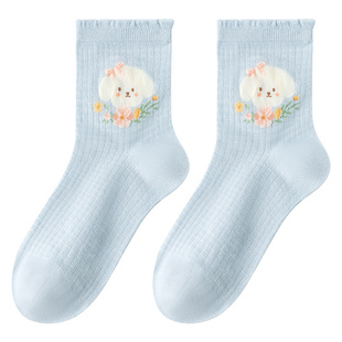 caramella袜子女夏季可爱薄款女士棉短袜女生透气新款爆款中筒袜