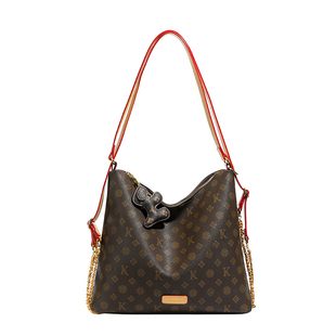 大容量包包女式2025新款超火通勤老花链条托特包多功能三用双肩包