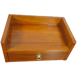 实木桌面收纳盒樟木办公学习桌面整理柜多层抽屉式化妆品收纳榫卯