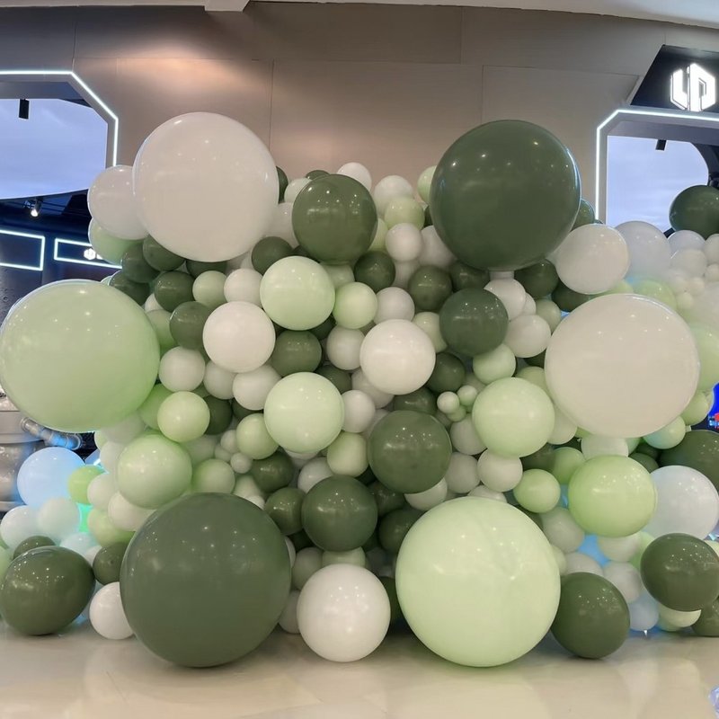13网红森系绿色气球生日拱门开业学校商场装饰幼儿园店布置运动会