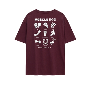 肌肉狗 运动T恤男26年新品春夏美式宽松圆领休闲短袖训练服健身衣